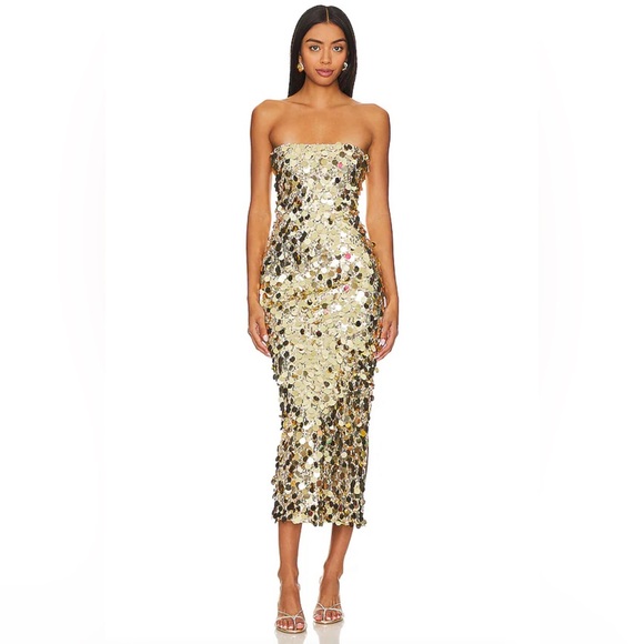 Runaway The Label Gabourne Dress in Gold - Picture 2 of 10